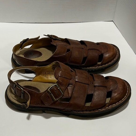 Vintage Men\'s Dr. Martens 11588 Brown Leather Closed Toe Fisherman Sandals